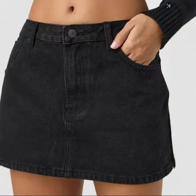 Women's Summer Fashionable Washed Denim Short Skirt 2026 New Clothing for Women Trendy Minimalist Style Girls' Skirts