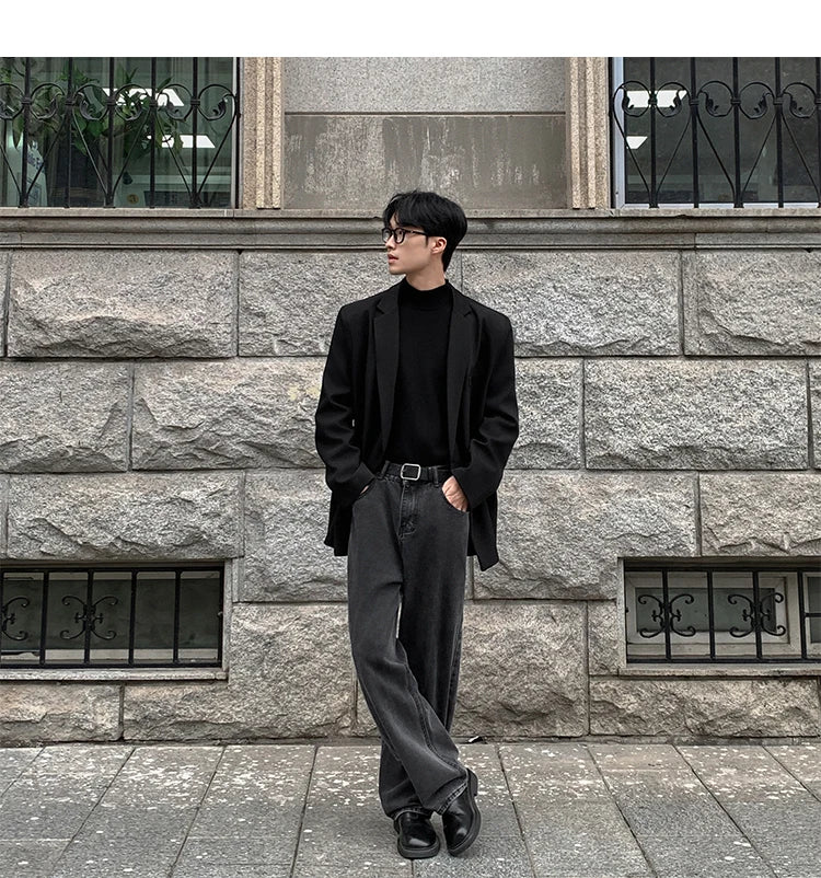 2024 Spring Summer Men Formal Blazers Men Korean Fashion Loose Casual Dress Jacket Men Harajuku Social Suit Jacket Clothing