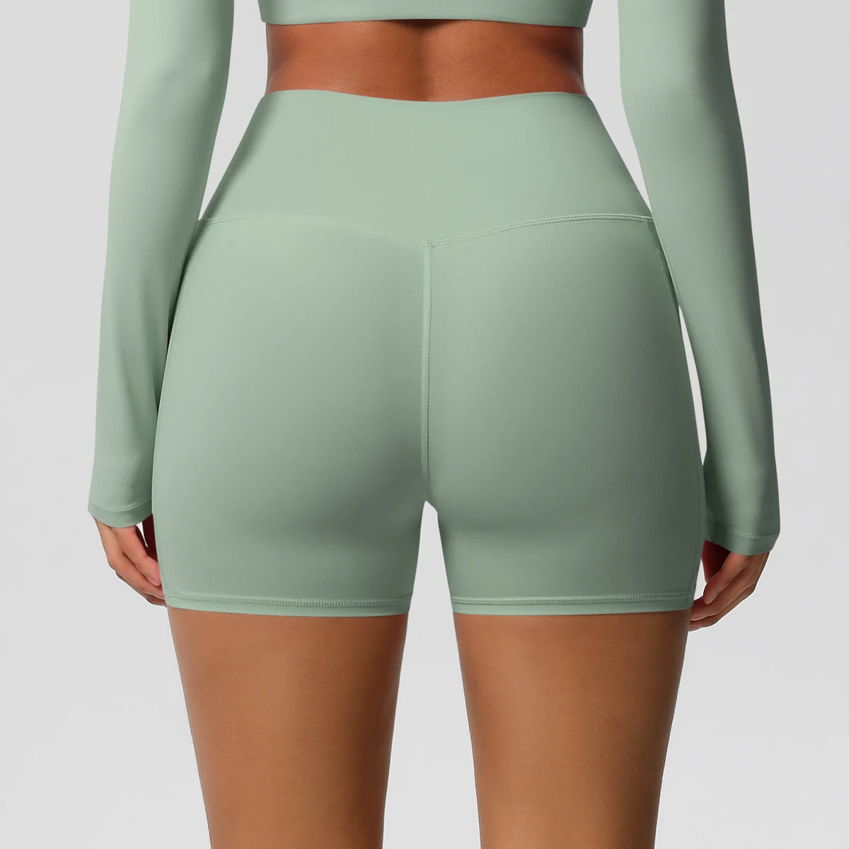 Women Sports Short With PocketedYoga Legging Shorts Squat Proof High Waist Fitness Tight Shorts Quick Drying Cycling Workout Gym