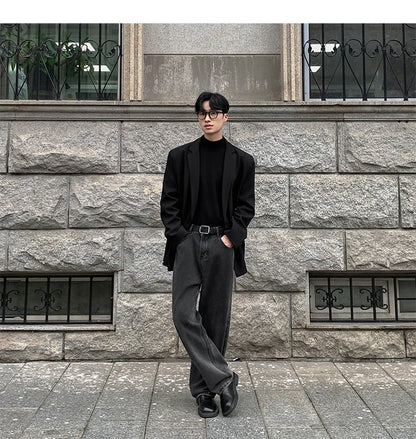 2024 Spring Summer Men Formal Blazers Men Korean Fashion Loose Casual Dress Jacket Men Harajuku Social Suit Jacket Clothing