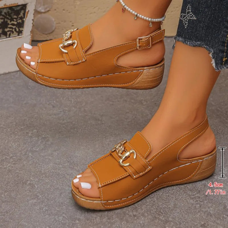 Women's Sandals Casual Heels Sandals for Summer Shoes Woman Wedges Heeled Sandals   Women