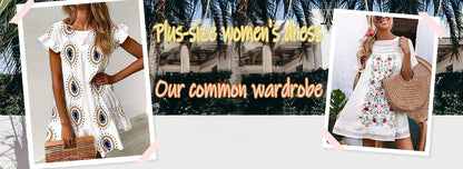 Plus Size Women Elegant Dress Thousand-Bird Lattice Color Contrast Printed Long-Sleeved OL Commuter Wind Bag Hip Elastic Dress