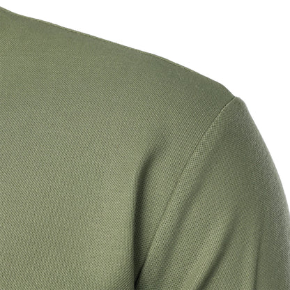 Men's short-sleeved stand-up collar top casual fashion daily solid color short-sleeved stand-up collar T-shirt casual top