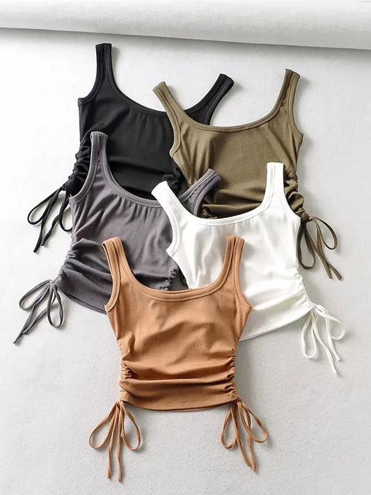 Girls' Casual Two-Side Drawstring Top