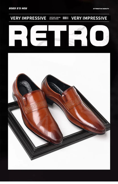 Fotwear Men Dress Shoes Black Leather Wedding Mens Shoes Slip On Office Men Loafers Plus Size Italian Designer Formal Shoes Male