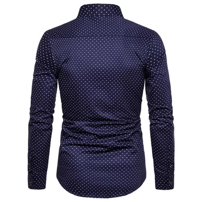 Spring Men Long-sleeved Cotton Shirts, Single-breasted Lapel Shirt, Blue Green Burgundy Khaki Gray White Optional, Asian Size