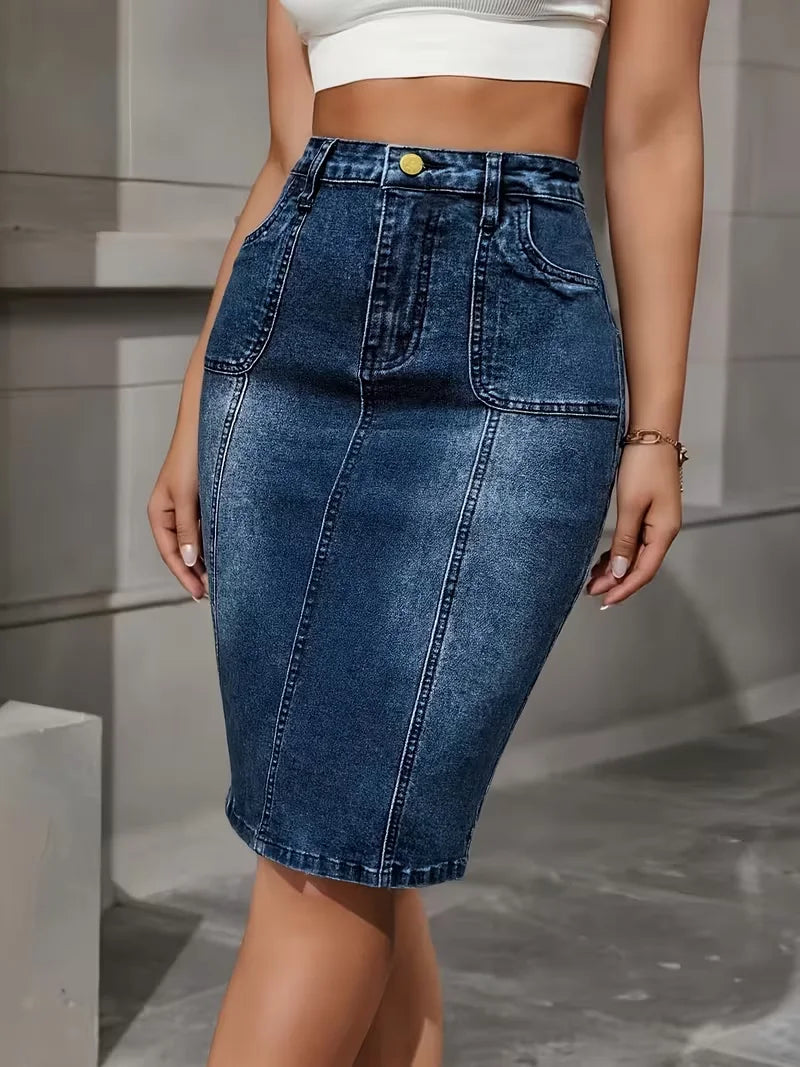 Women's Skirt Bodycon Pencil Slim Fit High Waist Versatile Spring Summer Casual Essential Outfit Daily Wear Style
