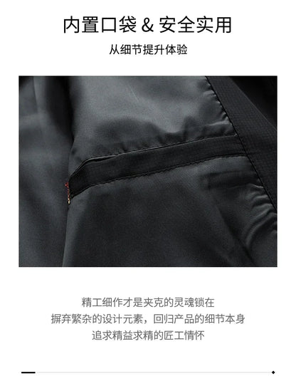 Men High Quality Fashion Business Spring Autumn Stand Collar fashion Jacket Coats Simple Solid Jackets Cloting Casual Jacket