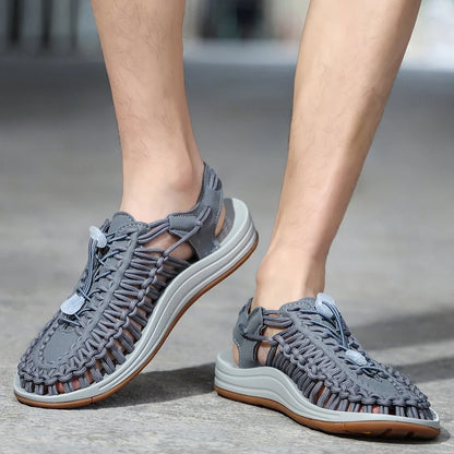 Men Sandals Summer Weave Shoes Boys Sandal Mens Sandles Outdoor Breathable Comfort Slip On Plus Big Size 45 46 Sandalias Hombre