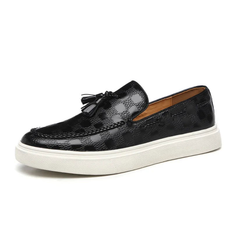 Men Casual Shoes Breathable Leather Loafers Business Office Shoes For Men Driving Moccasins Comfortable Slip On Tassel Shoe