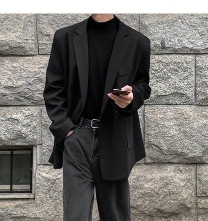 2024 Spring Summer Men Formal Blazers Men Korean Fashion Loose Casual Dress Jacket Men Harajuku Social Suit Jacket Clothing