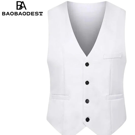 Men's Slim Fit Lace-Up Back Vest - Formal & Casual Cotton Waistcoat | V-Neck Work Vest Top, Breathable, Tailored Fit, Office & O