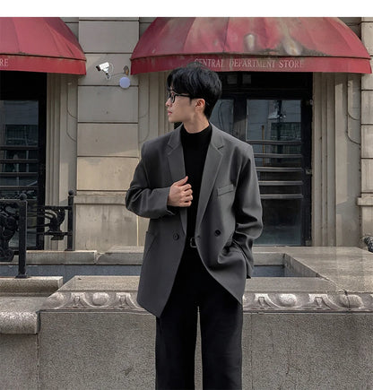 2024 Spring Summer Men Formal Blazers Men Korean Fashion Loose Casual Dress Jacket Men Harajuku Social Suit Jacket Clothing