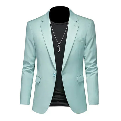 Fashion Men's Business Casual Blazer Black White Red Green Solid Color Slim Fit Jacket Wedding Groom Party Suit Coat M-6XL