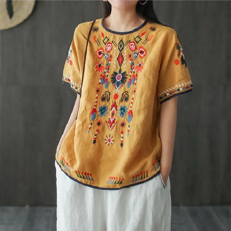 Women's T-shirt Summer 2024 Outfit Short Sleeve Top Female Graphic Cheap Clothes Aesthetic Baggy Korean Cotton Linen Clothing Xl