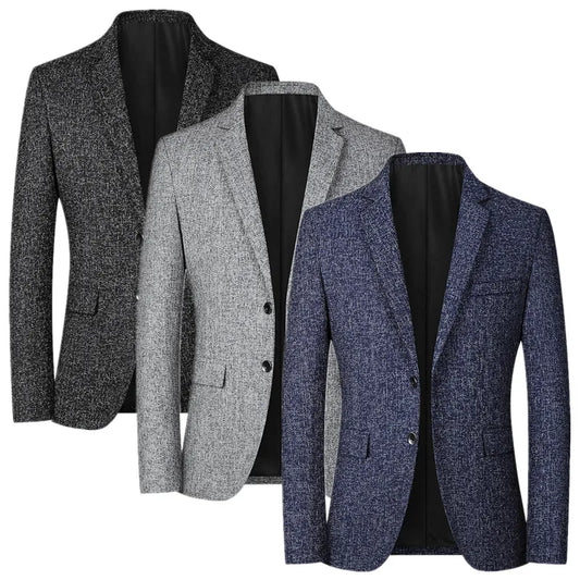 New Men Business Social Suit Slim Fit Jacket Black / Navy / Grey Fashion Simple Homme Wedding Prom Party Dress Blazers Coats