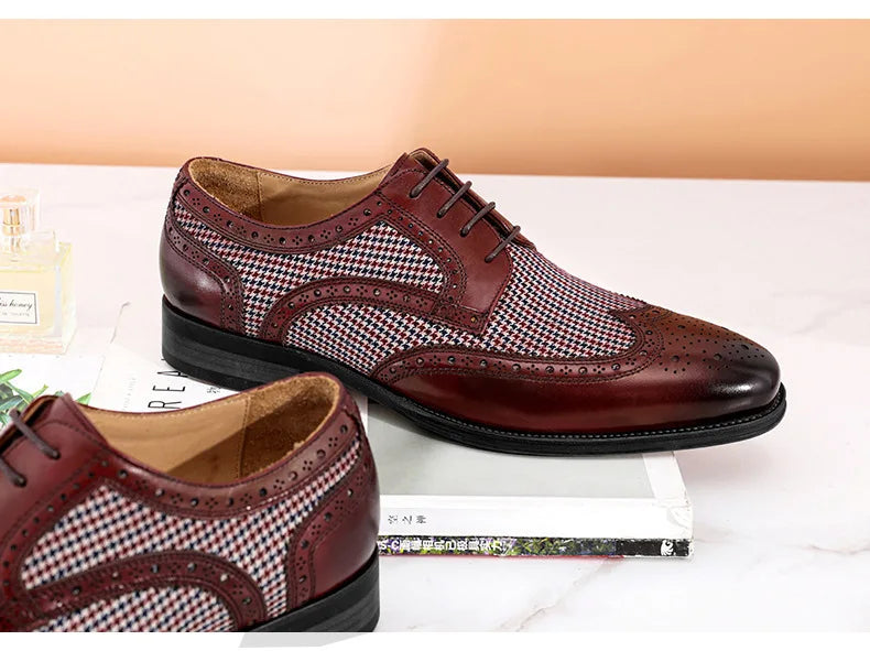 Leather Brogues Men Big Size Fashion Wedding Party Men Dress Shoes Italian Designer Male Drivng Formal Shoes Lace Up Men Oxfords