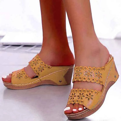 Sandals Shoes Women Summer Platform Shoes Woman Slip On Walking Shoes Wedge Women's Sandals Retro Woman Slippers Female Footwear