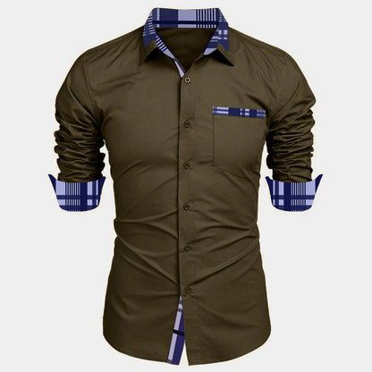 Men's Shirt Long-Sleeved Shirt Business Office Clothing Department Buckle Shirt Loose Style Super Large Size XS-6XL Soft Fabric