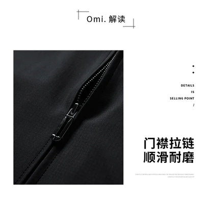 Men High Quality Fashion Business Spring Autumn Stand Collar fashion Jacket Coats Simple Solid Jackets Cloting Casual Jacket
