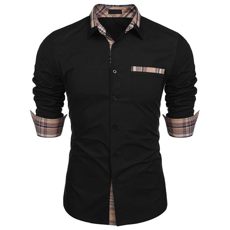 Men's Shirt Long-Sleeved Shirt Business Office Clothing Department Buckle Shirt Loose Style Super Large Size XS-6XL Soft Fabric