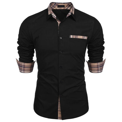 Men's Shirt Long-Sleeved Shirt Business Office Clothing Department Buckle Shirt Loose Style Super Large Size XS-6XL Soft Fabric