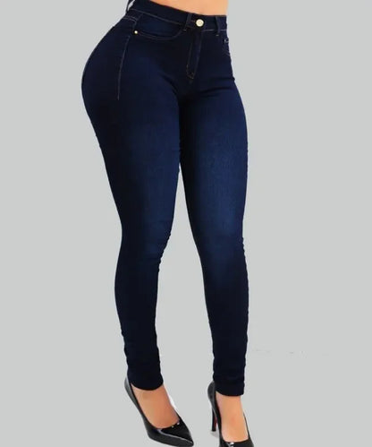 Jeans Women Work Elastic 2025 Leggings Pants High Waist Bodycon Peach Hip Slim Shaping Jeans Pencil Denim Trousers Casual Capris