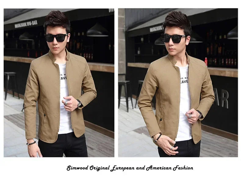 Men's fashion Jacket coats male Jacket Full Zip Windproof Work Coat blazer Outwear coats Men's Bomber Zipper Jacket Male