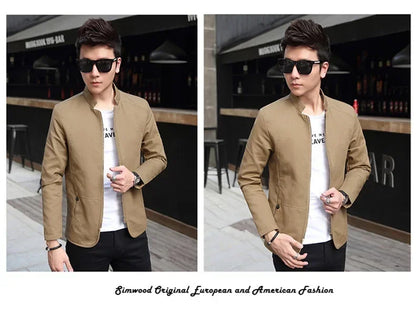 Men's fashion Jacket coats male Jacket Full Zip Windproof Work Coat blazer Outwear coats Men's Bomber Zipper Jacket Male