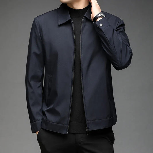 Men High Quality Fashion Business Spring Autumn Stand Collar fashion Jacket Coats Simple Solid Jackets Cloting Casual Jacket