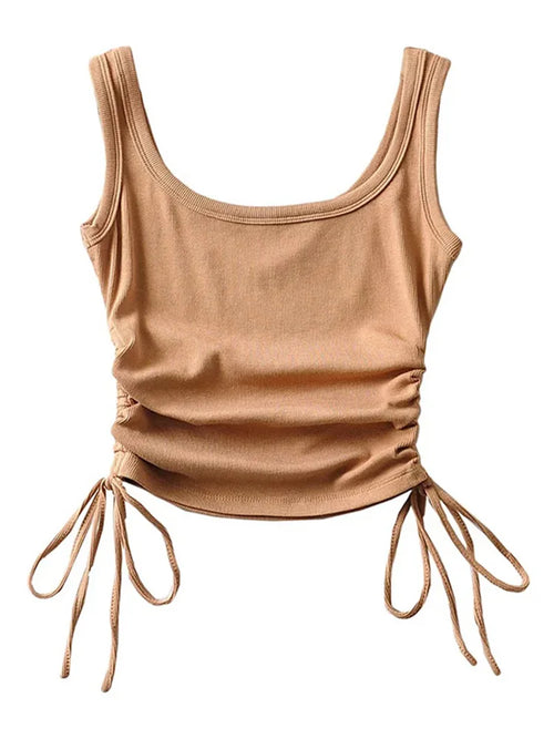 Girls' Casual Two-Side Drawstring Top
