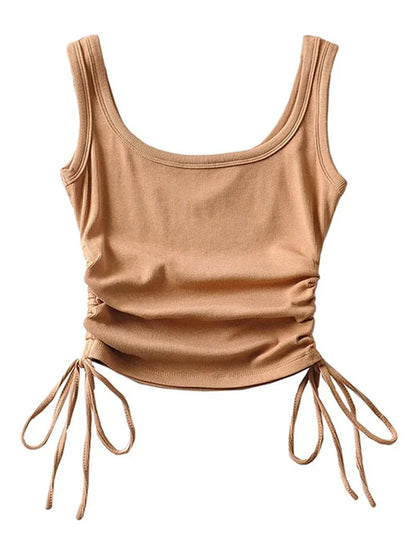 Girls' Casual Two-Side Drawstring Top