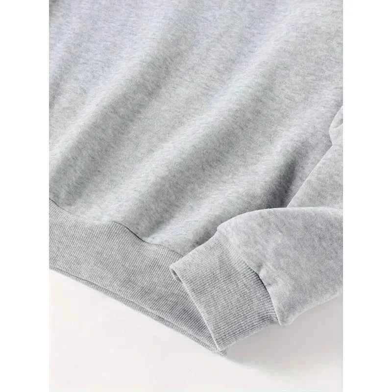 Women's Autumn and Winter Casual Fashion Loose London England Print Hooded Drawstring Long Sleeved Warm Pullover