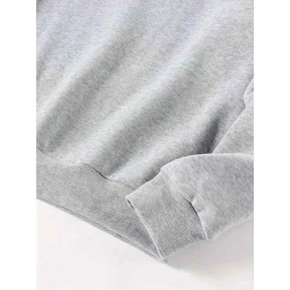 Women's Autumn and Winter Casual Fashion Loose London England Print Hooded Drawstring Long Sleeved Warm Pullover
