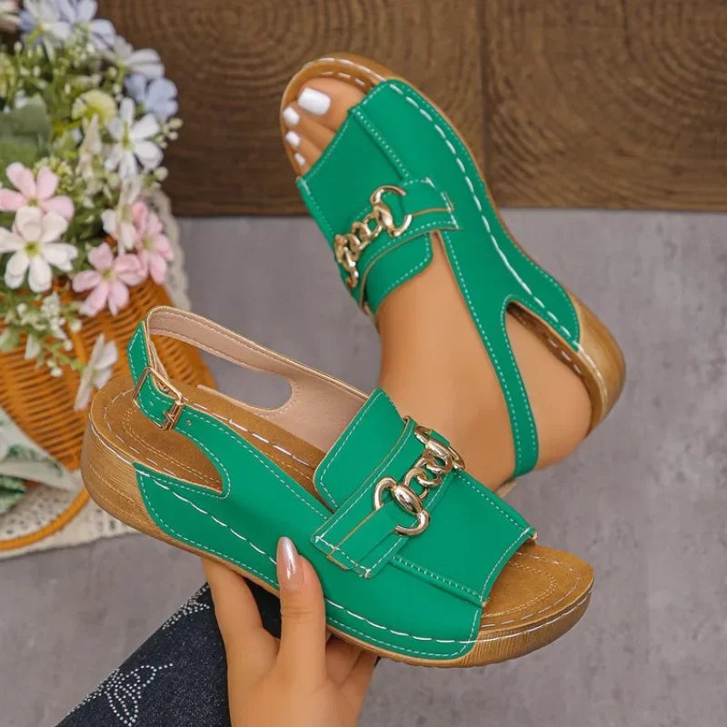 Women's Sandals Casual Heels Sandals for Summer Shoes Woman Wedges Heeled Sandals   Women