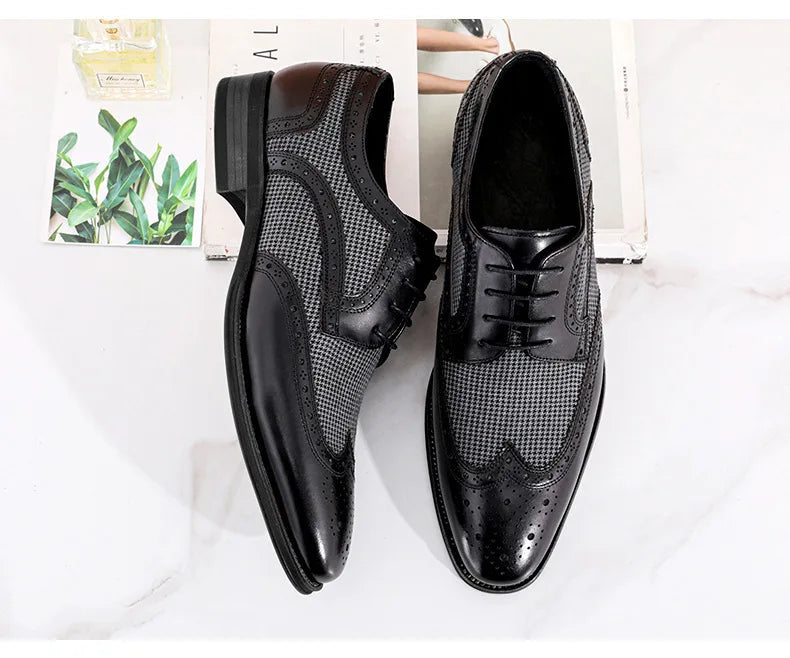 Leather Brogues Men Big Size Fashion Wedding Party Men Dress Shoes Italian Designer Male Drivng Formal Shoes Lace Up Men Oxfords