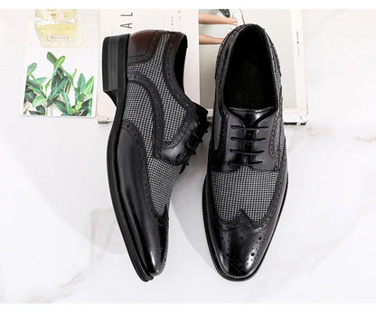 Leather Brogues Men Big Size Fashion Wedding Party Men Dress Shoes Italian Designer Male Drivng Formal Shoes Lace Up Men Oxfords