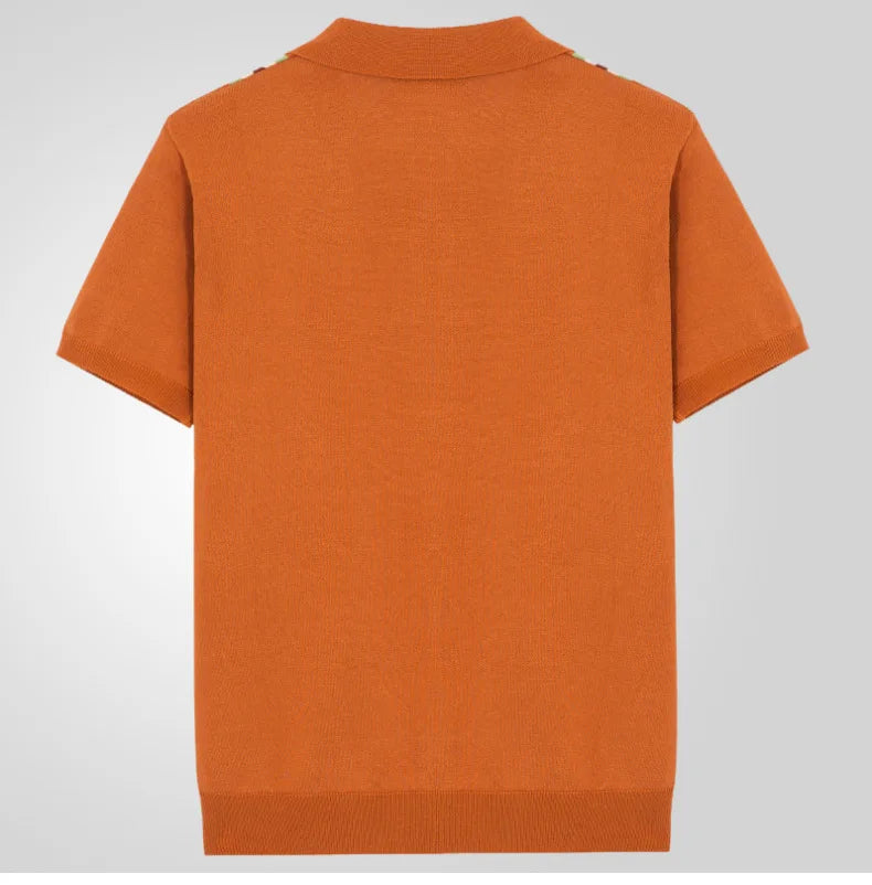 Men Striped Polo Shirts Single Breasted Tees Cardigan Knitted Short Sleeve Shirt Business Loose Tops Summer 2025 Buttons