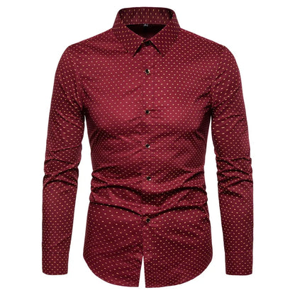 Spring Men Long-sleeved Cotton Shirts, Single-breasted Lapel Shirt, Blue Green Burgundy Khaki Gray White Optional, Asian Size