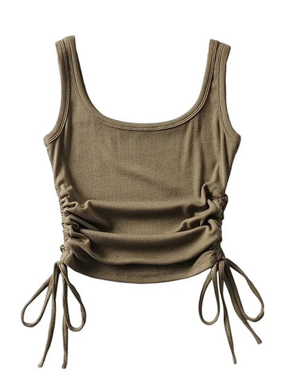 Girls' Casual Two-Side Drawstring Top