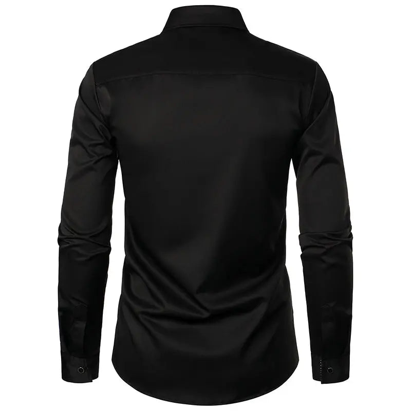 New Men's Casual Long Sleeve Shirt Black/Red/White Available European Size S-XXL