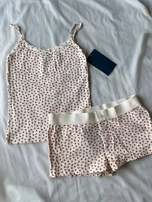 Strawberry Print Tank & Shorts Set