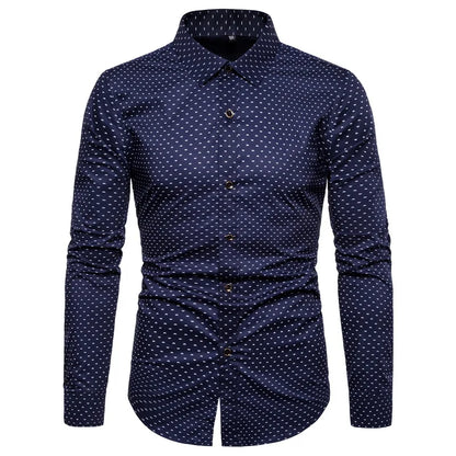 Spring Men Long-sleeved Cotton Shirts, Single-breasted Lapel Shirt, Blue Green Burgundy Khaki Gray White Optional, Asian Size