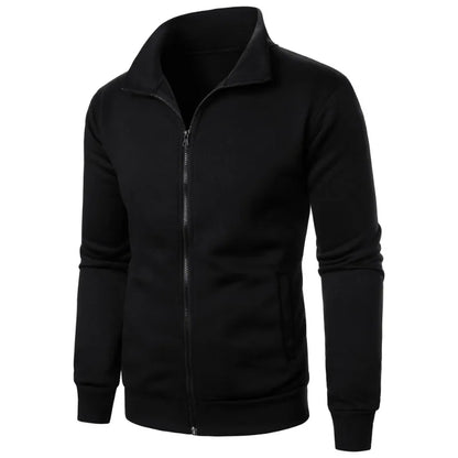 Autumn Men's Long Sleeve Zipper Jacket Coats Solid Color Warm Sweatshirts Casual Baseball Jacket Outdoor Streetwear