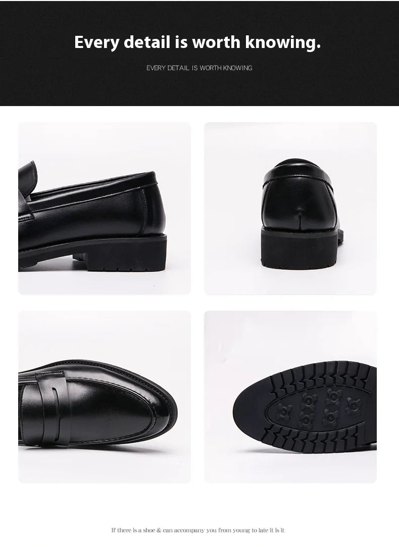 New soft leather breathable leather shoes men Europe station casual British style youth loafers with business bean shoes