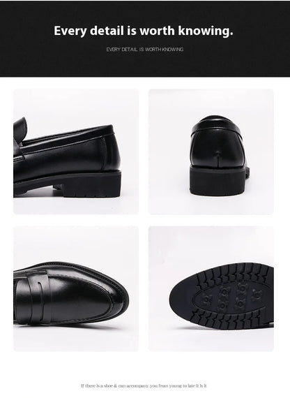 New soft leather breathable leather shoes men Europe station casual British style youth loafers with business bean shoes