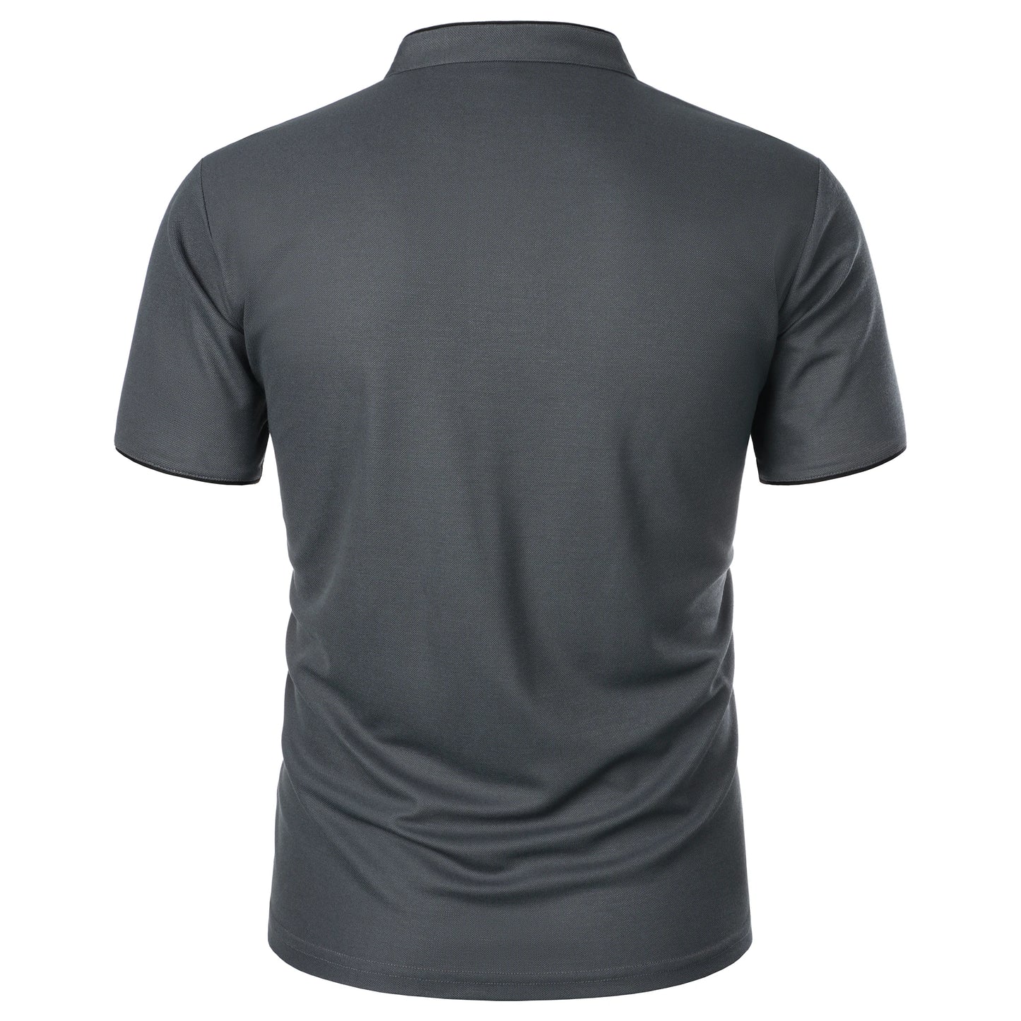 Men's short-sleeved stand-up collar top casual fashion daily solid color short-sleeved stand-up collar T-shirt casual top
