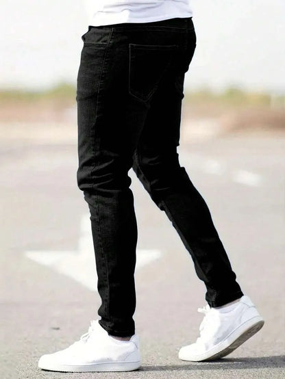 The best-selling black skinny jeans for men, with an American style design, are suitable for wearing all year round