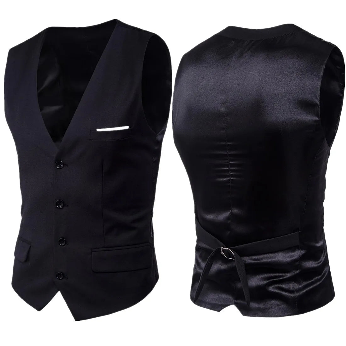 Vests Men Suits Coats Sleeveless Vest Coat Solid V Neck Single Breasted Blazer Slim Fit Casual Regular Splice Autumn 2024