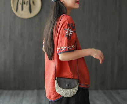 Women's T-shirt Summer 2024 Outfit Short Sleeve Top Female Graphic Cheap Clothes Aesthetic Baggy Korean Cotton Linen Clothing Xl